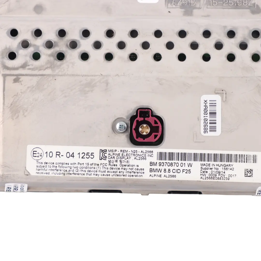  Dashboard Monitor BMW X3 F25 X4 F26 Onboard Central Display Screen 8,8" 9329953 - SKU 9370870-1 - Part number 9370870