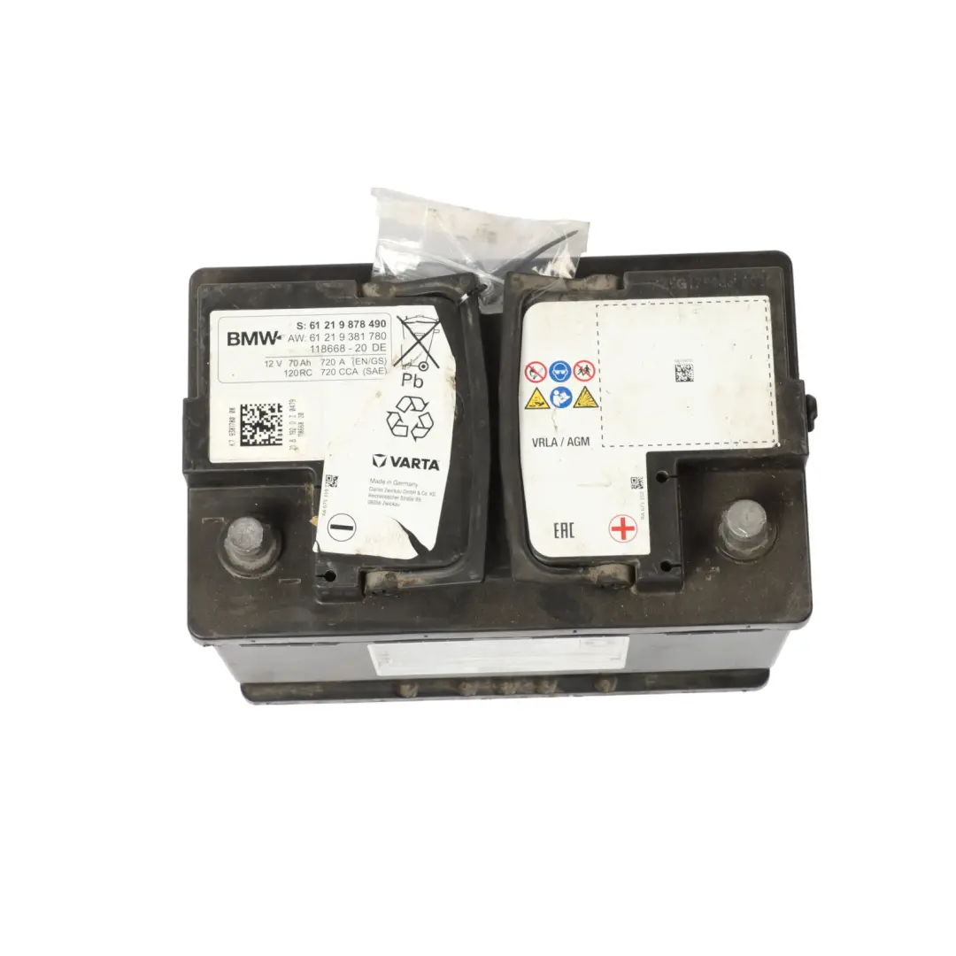 BMW Varta AGM Car Battery 12V 70Ah 720A 9878490 - SKU 9381780-1 - Part number 9381780
