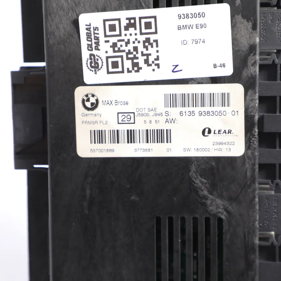 BMW E90 LCI Footwell Light Module Control Unit ECU Lear FRM3R PL2 9286887 - SKU 9383050 - Part number 9383050