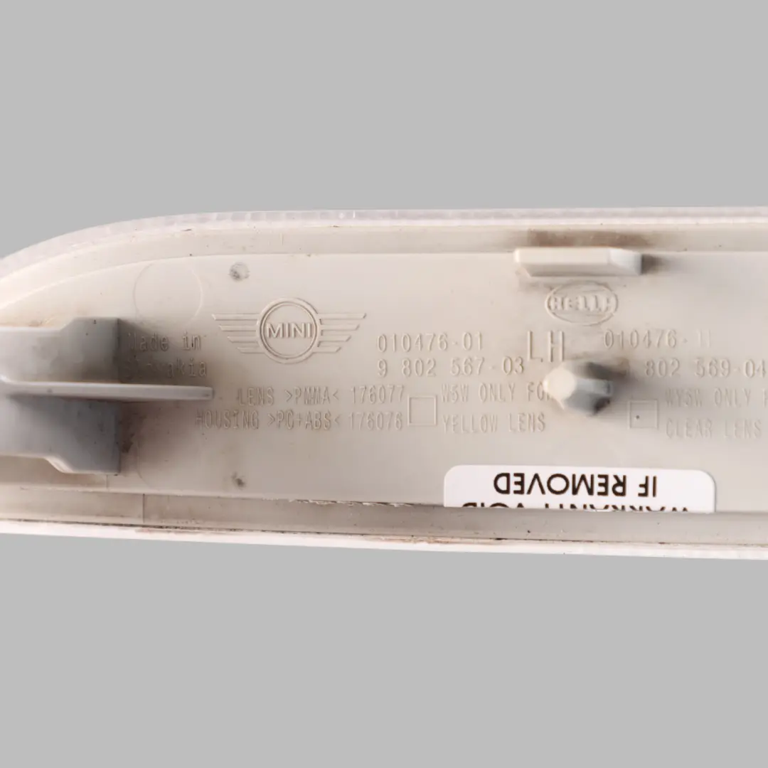 Indicatore Laterale Luce Direzione Lampada Bianca Sinistra per Mini R60 R61 con numero di parte 9802567 Mini R60 R61 Indicatore Laterale Luce Direzione Lampada Bianca Sinistra - SKU 9802567-2 - Numero di parte 9802567