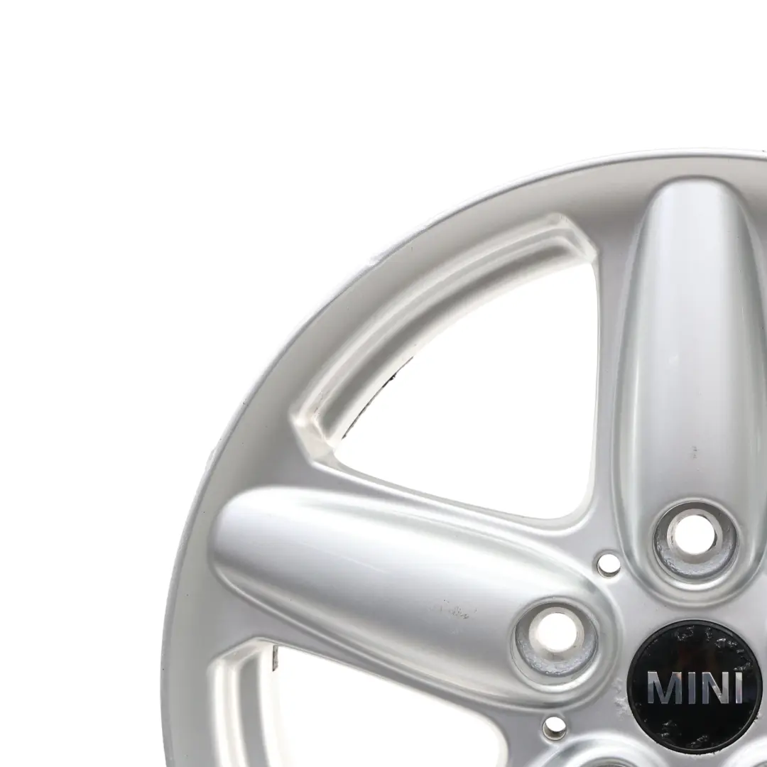 Alloy Rim 16" 6,5J ET:46 5-Star Single Spoke 124 to Mini Cooper R60 Silver Wheel with Part number 9803720 Mini Cooper R60 Silver Wheel Alloy Rim 16" 6,5J ET:46 5-Star Single Spoke 124 - SKU 9803720-4 - Part number 9803720