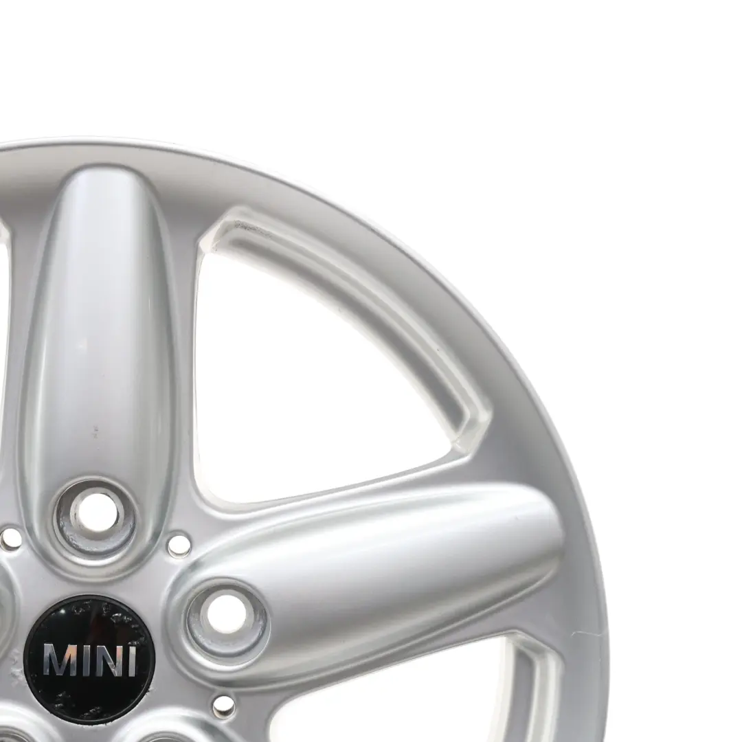 Alloy Rim 16" 6,5J ET:46 5-Star Single Spoke 124 to Mini Cooper R60 Silver Wheel with Part number 9803720 Mini Cooper R60 Silver Wheel Alloy Rim 16" 6,5J ET:46 5-Star Single Spoke 124 - SKU 9803720-4 - Part number 9803720
