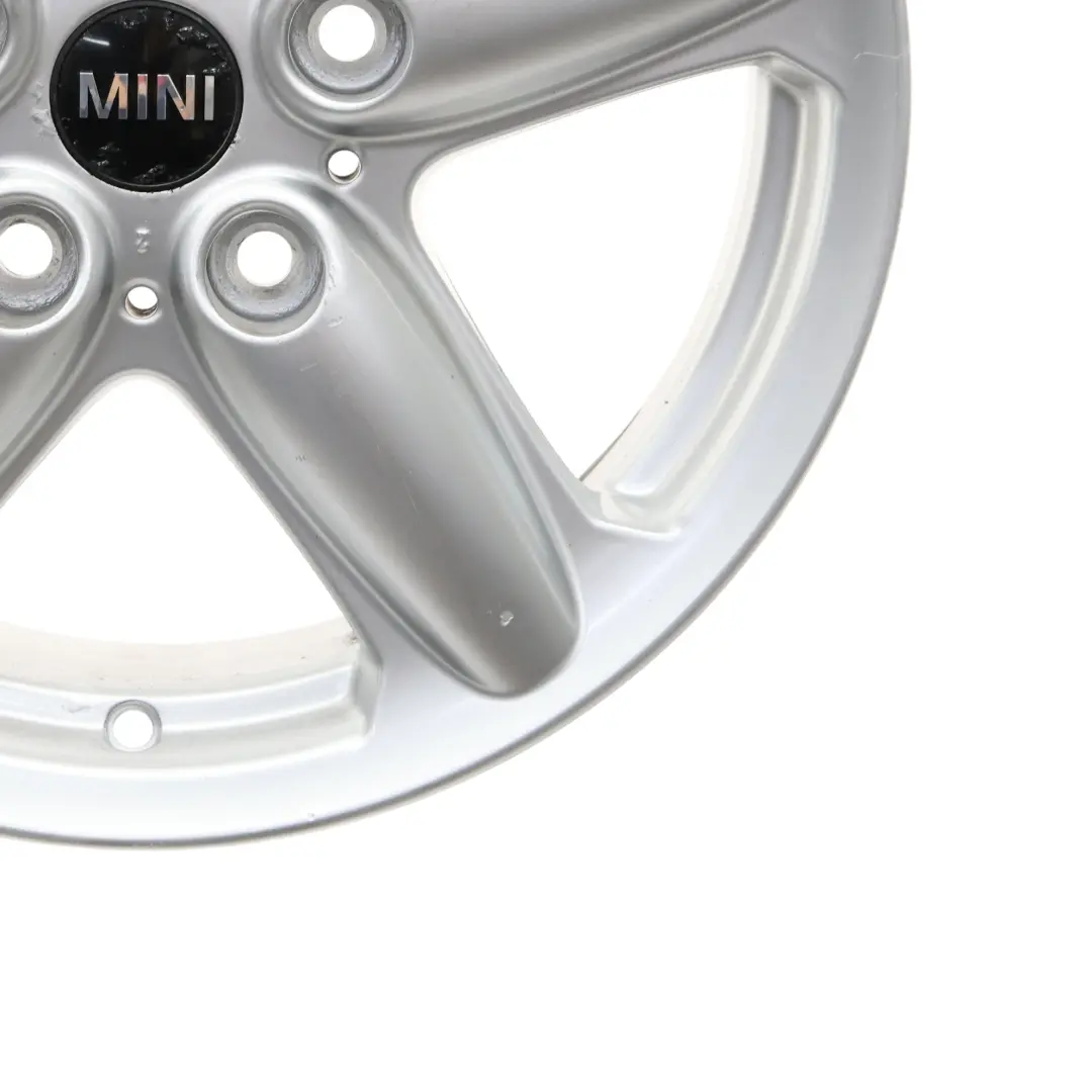Alloy Rim 16" 6,5J ET:46 5-Star Single Spoke 124 to Mini Cooper R60 Silver Wheel with Part number 9803720 Mini Cooper R60 Silver Wheel Alloy Rim 16" 6,5J ET:46 5-Star Single Spoke 124 - SKU 9803720-4 - Part number 9803720