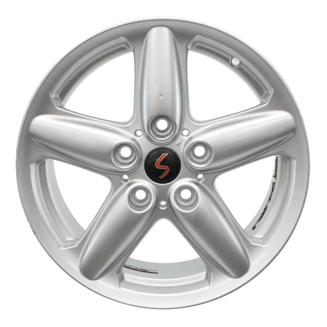 Alloy Rim 16" ET:46 6,5J 5-Star Single Spoke 124 to Mini Cooper R60 Silver Wheel with Part number 9803720 Mini Cooper R60 Silver Wheel Alloy Rim 16" ET:46 6,5J 5-Star Single Spoke 124 - SKU 9803720-5 - Part number 9803720