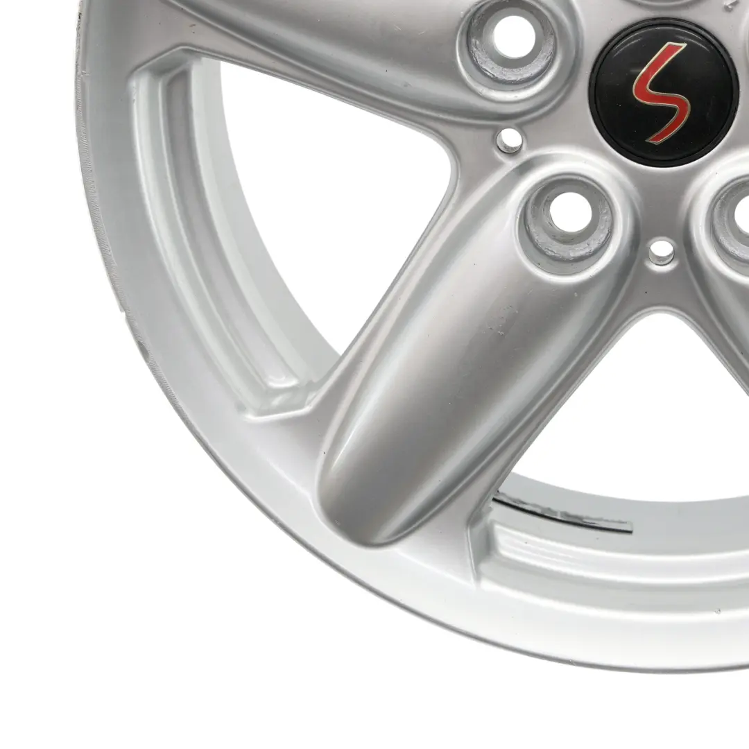 Alloy Rim 16" ET:46 6,5J 5-Star Single Spoke 124 to Mini Cooper R60 Silver Wheel with Part number 9803720 Mini Cooper R60 Silver Wheel Alloy Rim 16" ET:46 6,5J 5-Star Single Spoke 124 - SKU 9803720-5 - Part number 9803720