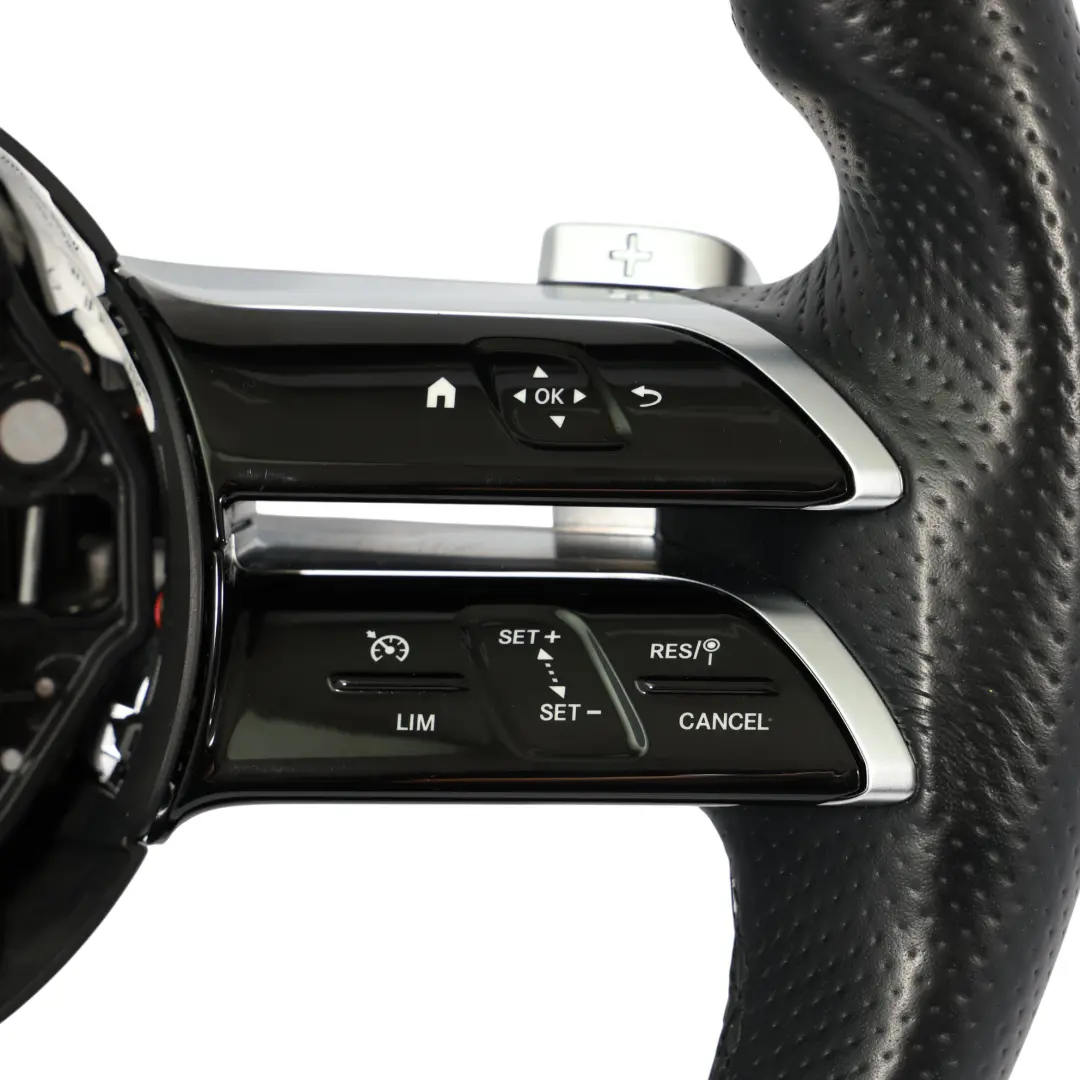 Pelle Nera Multifunzione Cambio al Volante per Mercedes W206 W213 C238 Volante In con numero di parte A0004602620 Mercedes W206 W213 C238 Volante In Pelle Nera Multifunzione Cambio al Volante - SKU A0004602620 - Numero di parte A0004602620