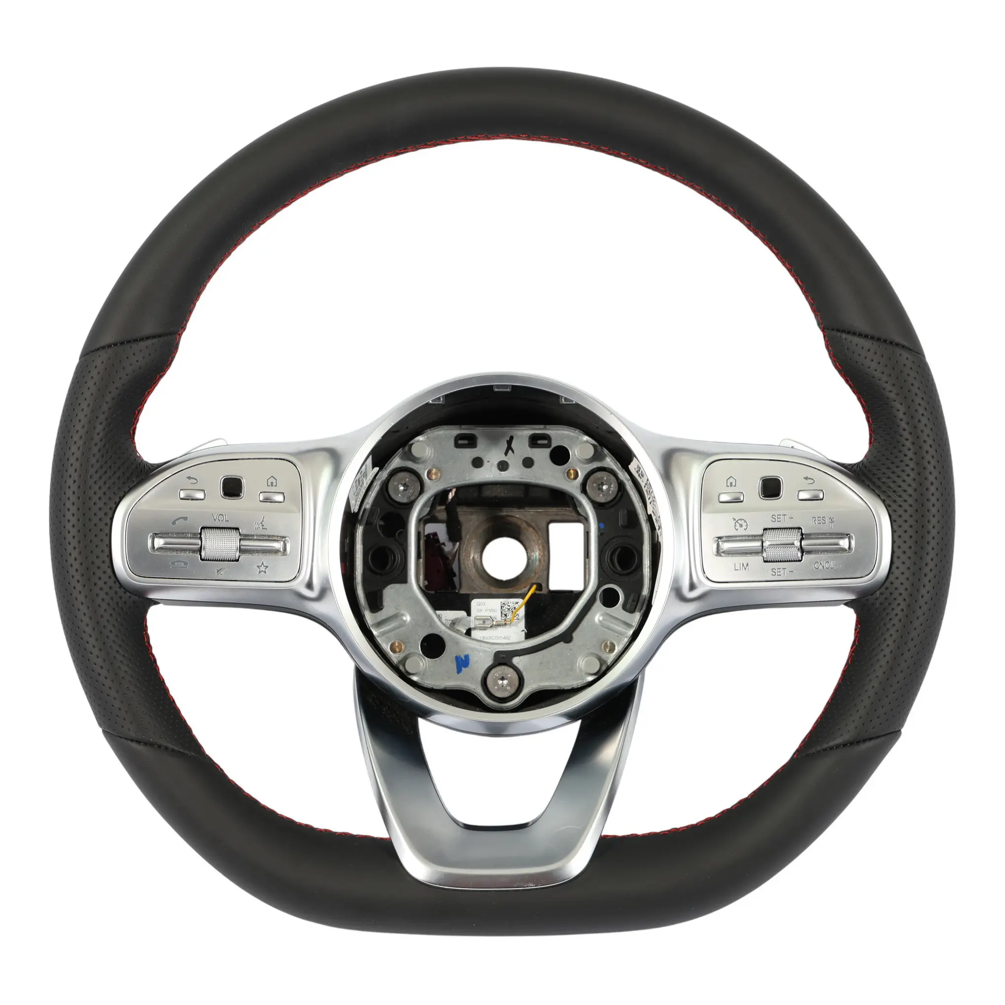 Steering Wheel Mercedes W213 C238 NEW Black Leather Paddle Shift Red Threads