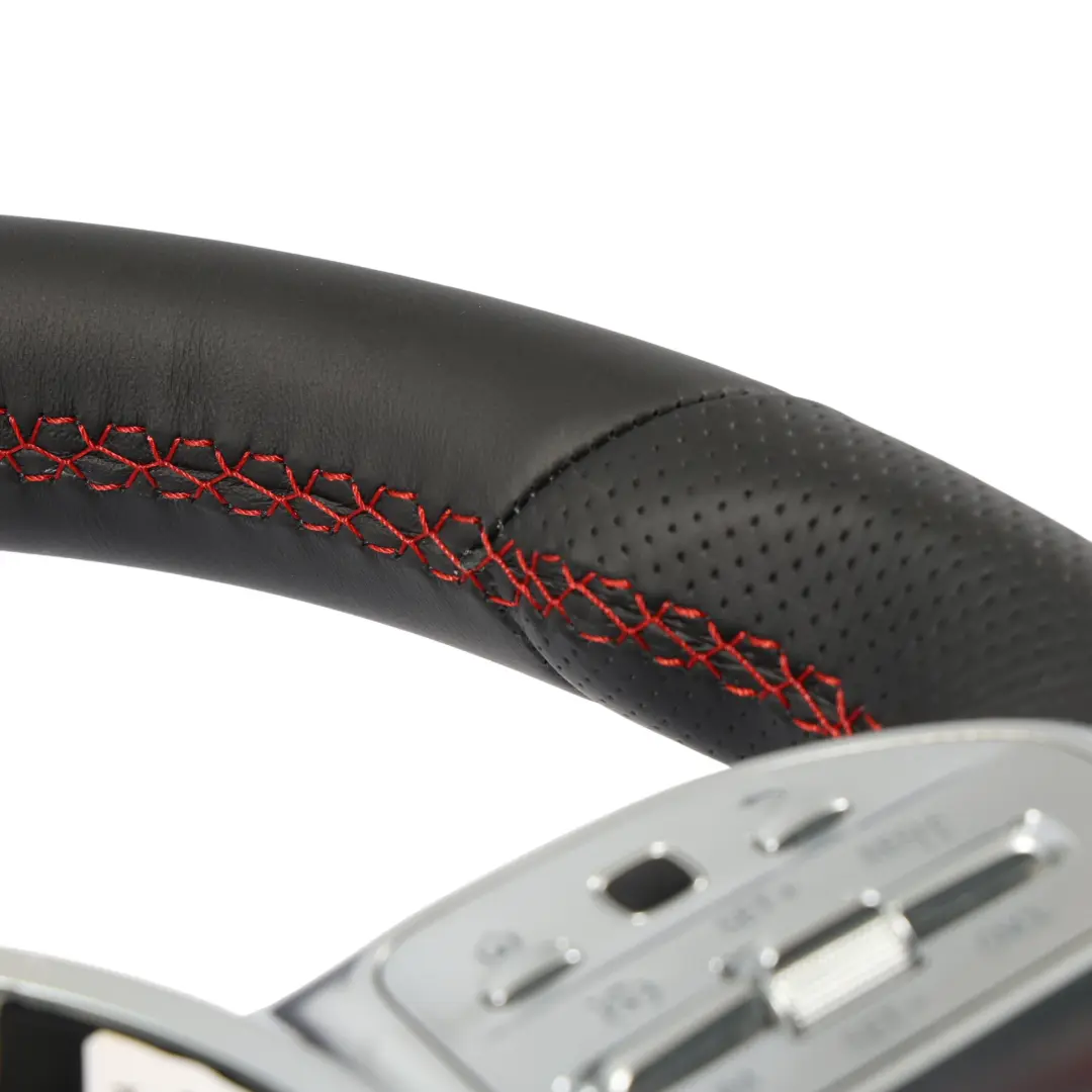  Lenkrad Mercedes W213 C238 NEU Schwarzes Leder Schaltwippen Rote Fäden - SKU A0004604302-2 - Teilenummer A0004604302