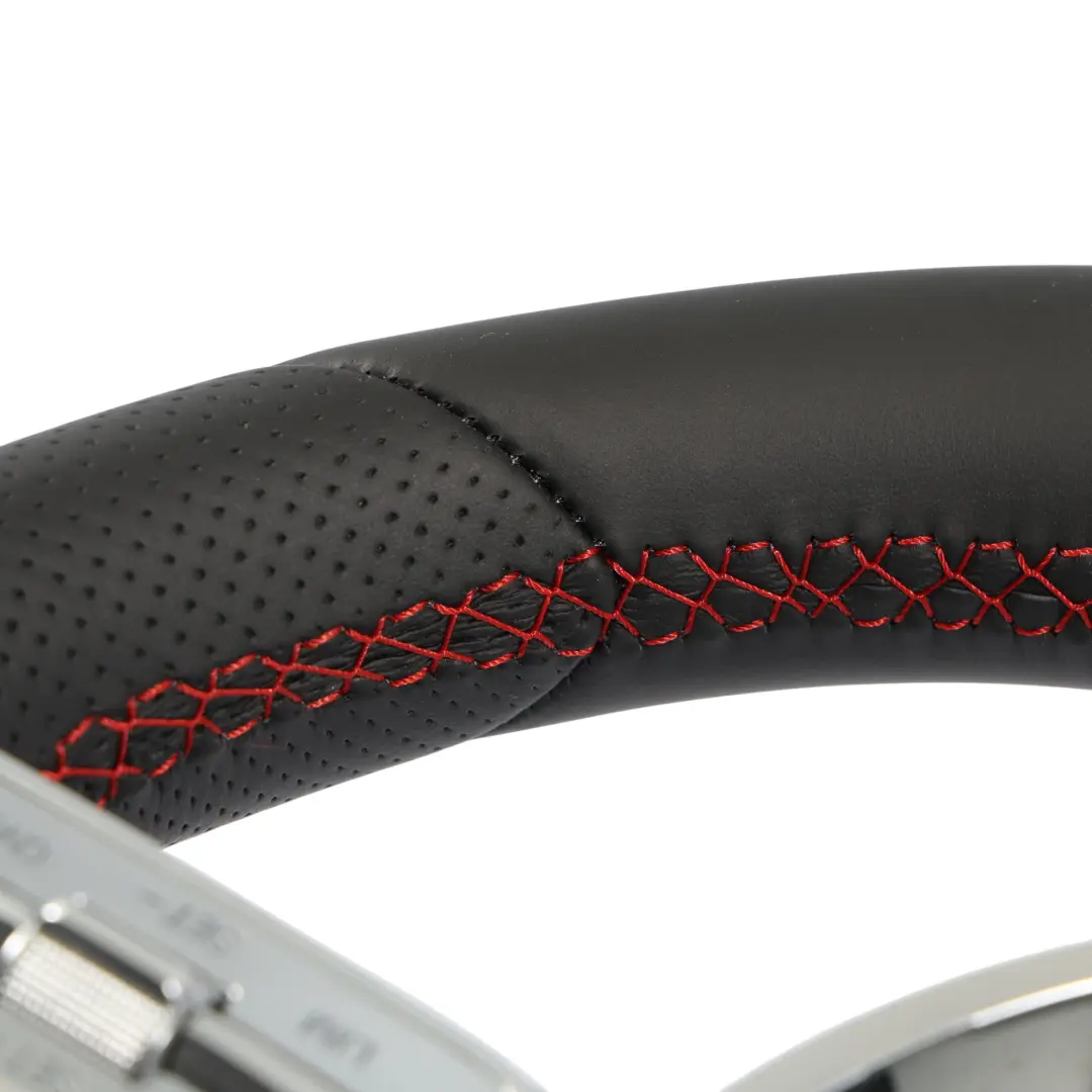  Lenkrad Mercedes W213 C238 NEU Schwarzes Leder Schaltwippen Rote Fäden - SKU A0004604302-2 - Teilenummer A0004604302