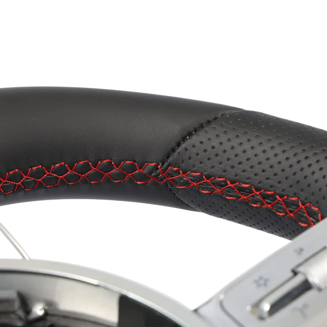 NUEVO Cuero Negro Palanca de Cambio Hilos Rojos para Volante Mercedes W213 C238 con número de pieza A0004604302 Volante Mercedes W213 C238 NUEVO Cuero Negro Palanca de Cambio Hilos Rojos - SKU A0004604302-2 - Número de pieza A0004604302