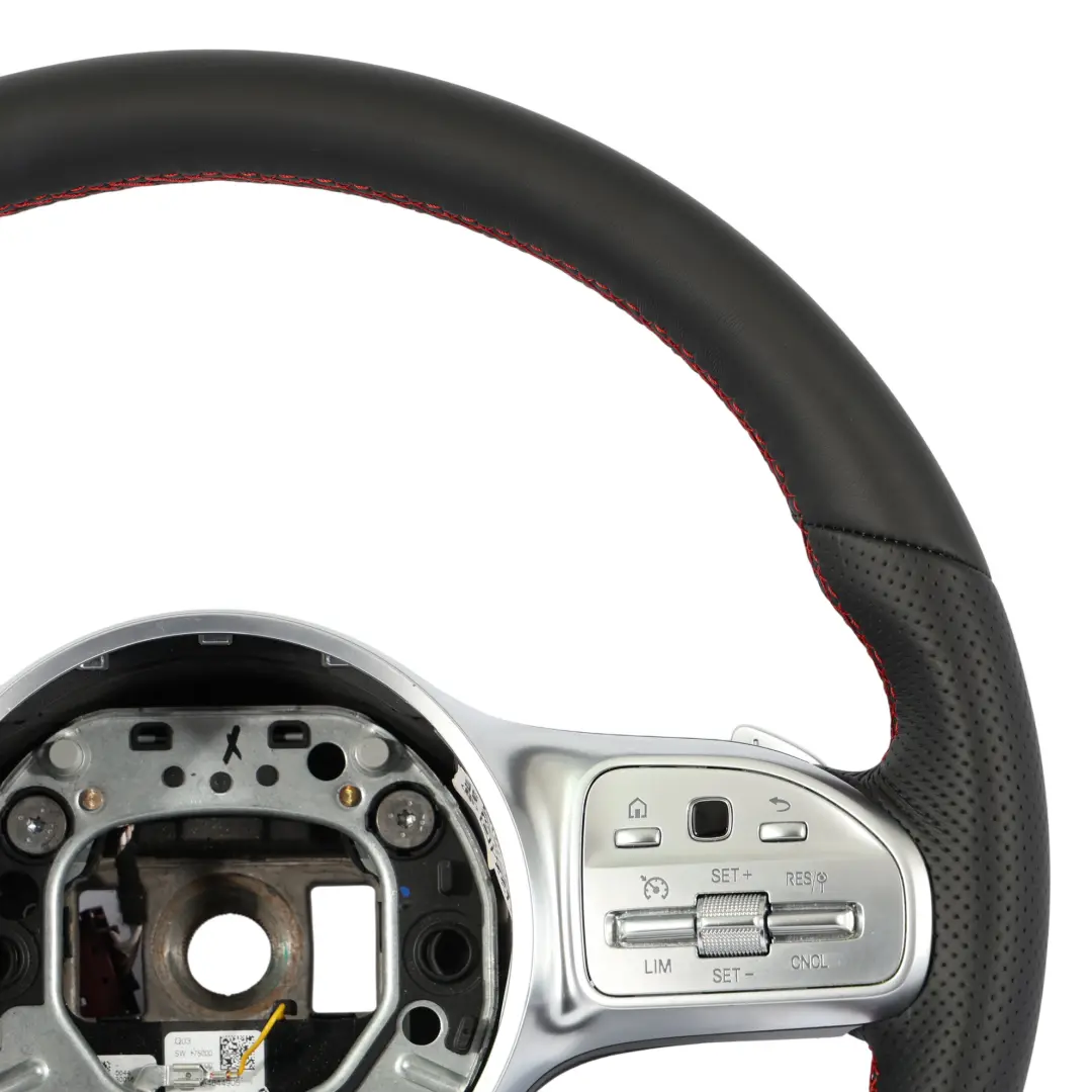 Steering Wheel Mercedes W213 C238 NEW Black Leather Paddle Shift Red Threads - SKU A0004604302-2 - Part number A0004604302