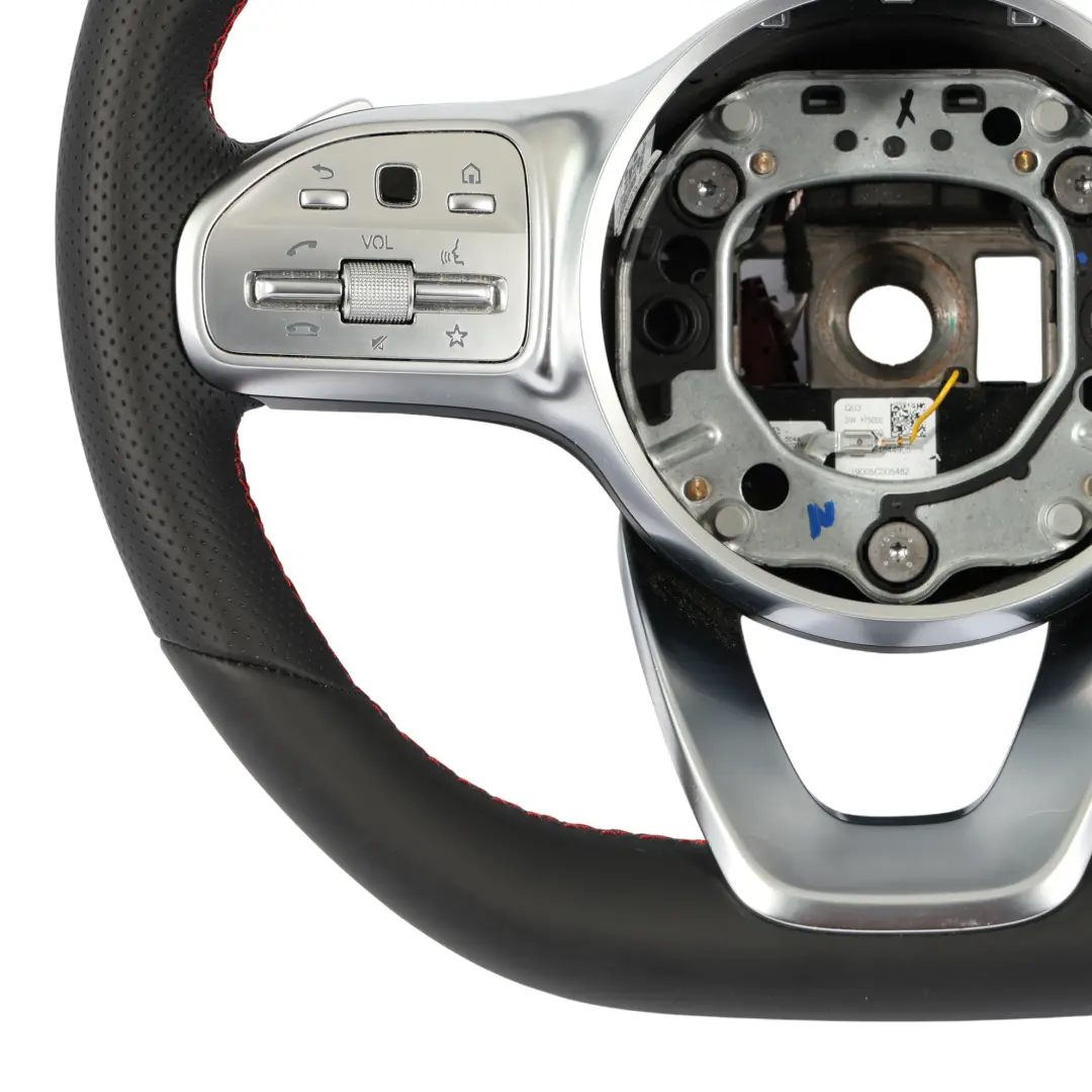  Steering Wheel Mercedes W213 C238 NEW Black Leather Paddle Shift Red Threads - SKU A0004604302-2 - Part number A0004604302
