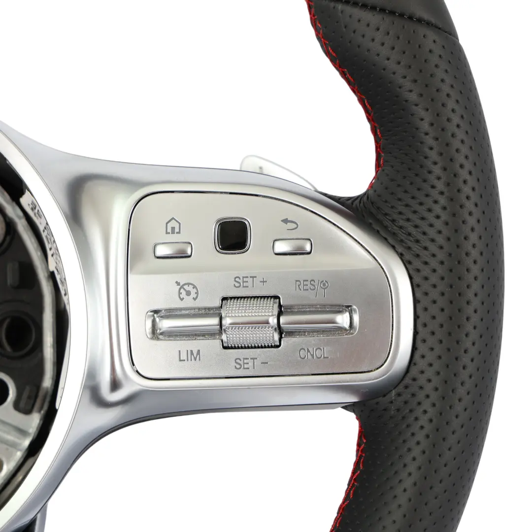 Steering Wheel Mercedes W213 C238 NEW Black Leather Paddle Shift Red Threads to with Part number A0004604302 Steering Wheel Mercedes W213 C238 NEW Black Leather Paddle Shift Red Threads - SKU A0004604302-2 - Part number A0004604302