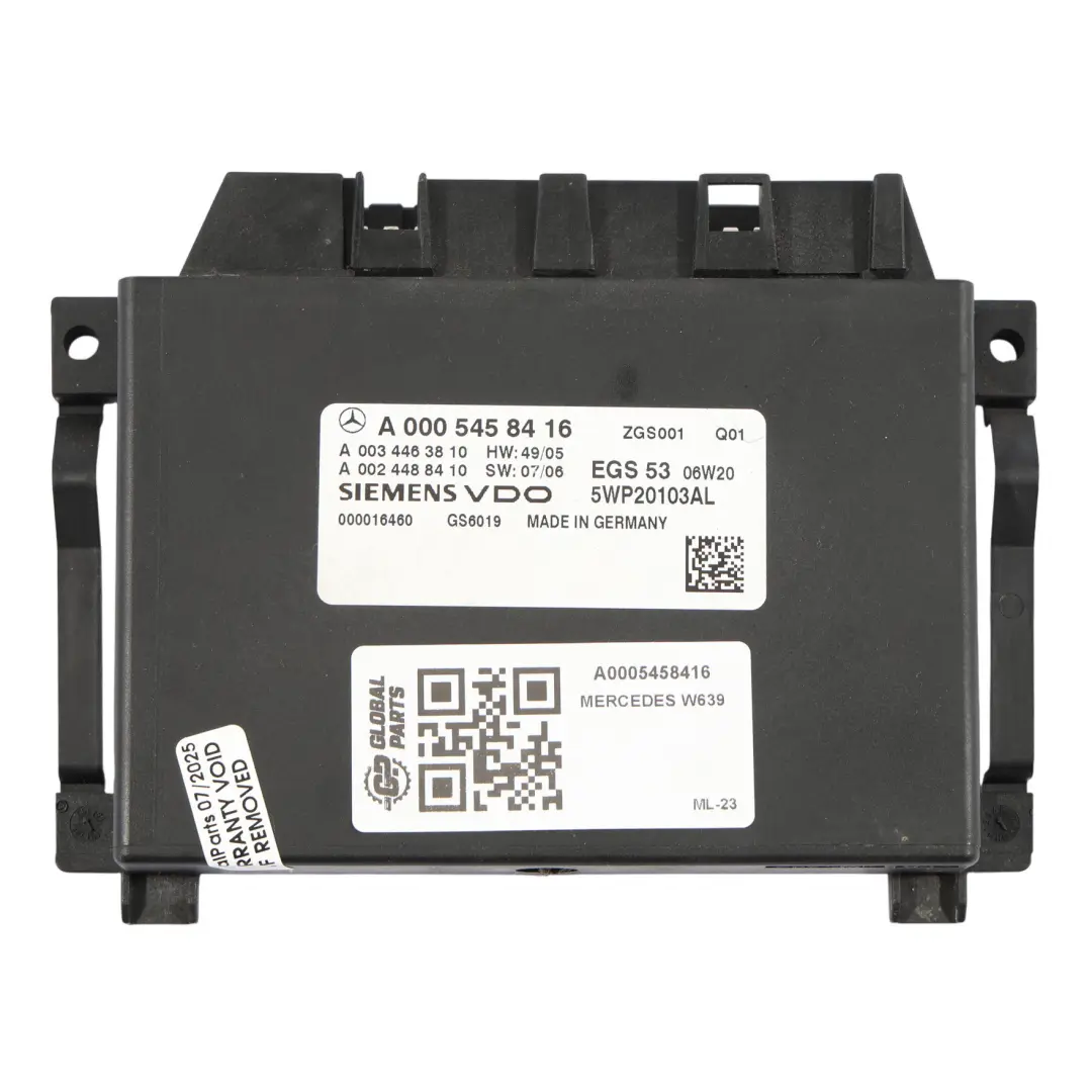 Boîte De Vitesses Automatique Module De Contrôle ECU pour Mercedes W639 à propos du numéro de pièce A0005458416 Mercedes W639 Boîte De Vitesses Automatique Module De Contrôle ECU - SKU A0005458416 - Numéro de pièce A0005458416