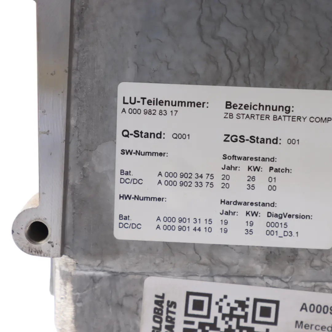 Mercedes W206 C200 Hybrid Starter Battery Lithium 48V - SKU A0009828317 - Part number A0009828317