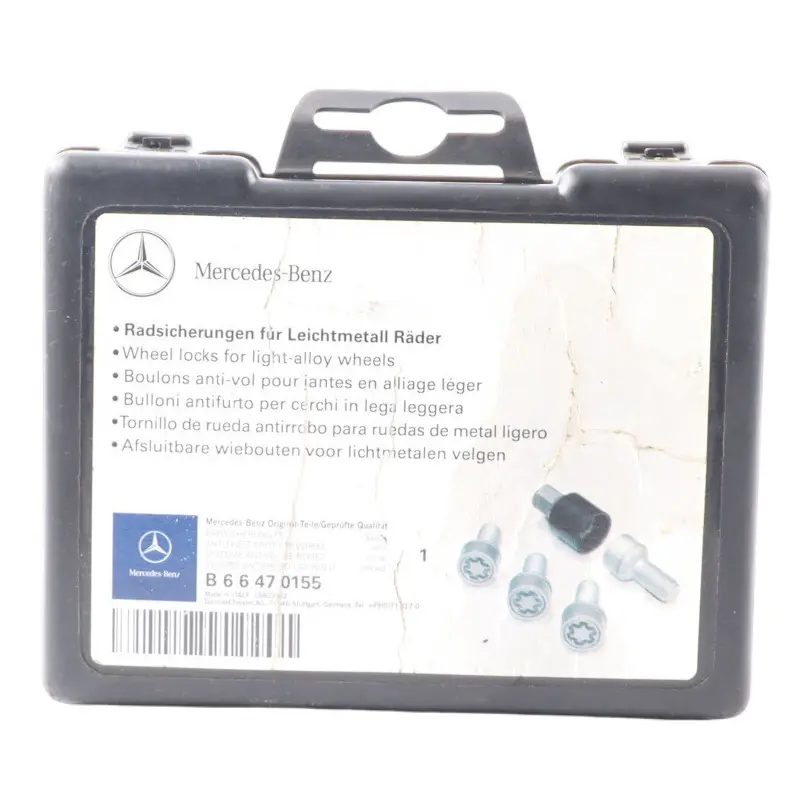 Bolts Rear Front Box Set B66470155 to Mercedes W169 W204 W211 Wheel with Part number A0009904907 Mercedes W169 W204 W211 Wheel Bolts Rear Front Box Set B66470155 - SKU A0009904907-6 - Part number A0009904907