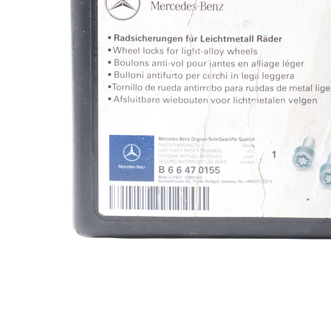 Mercedes W169 W204 W211 Wheel Bolts Rear Front Box Set B66470155 - SKU A0009904907-6 - Part number A0009904907