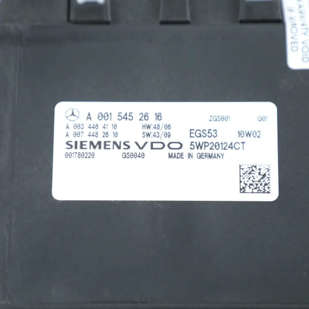 Mercedes W212 Transmission Control Unit Module VDO EGS 722.646 - SKU A0015452616 - Part number A0015452616