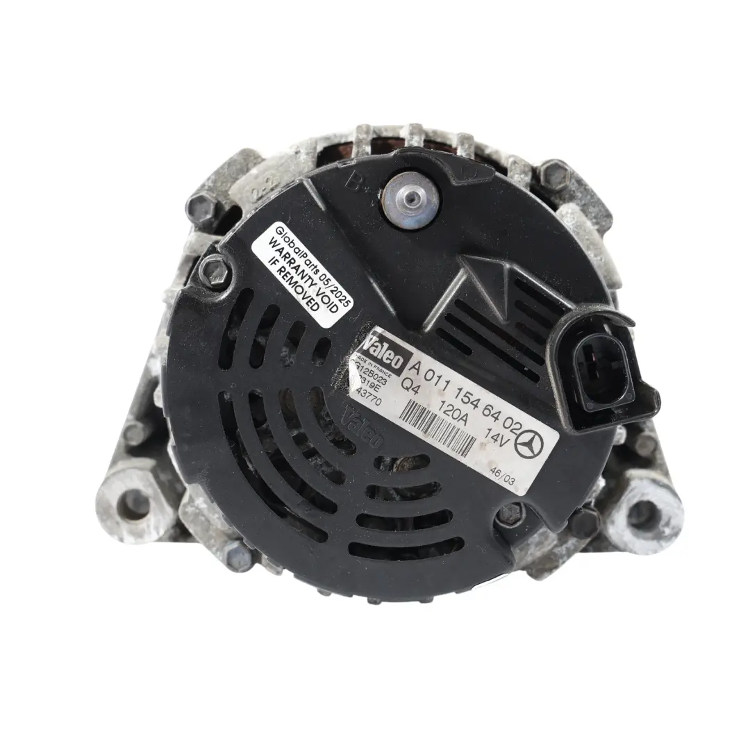 Mercedes W163 CL203 W203 Petrol Alternator Generator Valeo 120A - SKU A0111546402 - Part number A0111546402