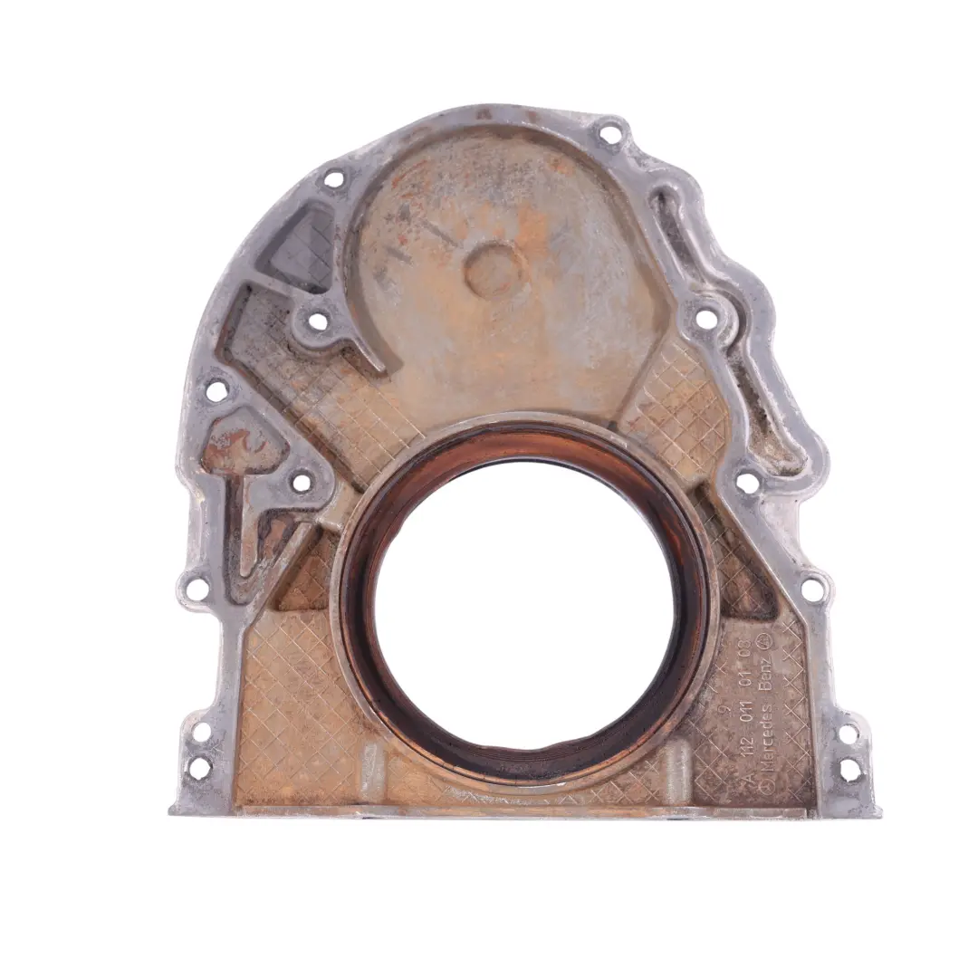 Crankshaft Housing Mercedes W203 A209 W211 Rear Oil Seal Cover to with Part number A1120110108 Crankshaft Housing Mercedes W203 A209 W211 Rear Oil Seal Cover - SKU A1120110108 - Part number A1120110108