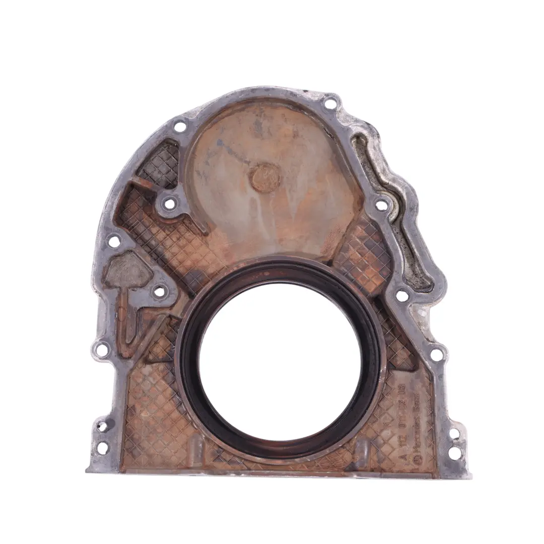 Crankshaft Oil Seal Housing Cover to Mercedes A209 Rear with Part number A1120110208 Mercedes A209 Rear Crankshaft Oil Seal Housing Cover - SKU A1120110208 - Part number A1120110208