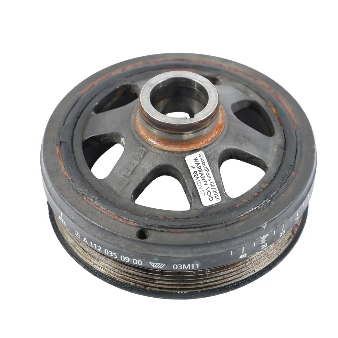 Amortiguador Vibraciones Motor Cigüeñal Correa Polea para Mercedes CL203 con número de pieza A1120350900 Mercedes CL203 Amortiguador Vibraciones Motor Cigüeñal Correa Polea - SKU A1120350900 - Número de pieza A1120350900