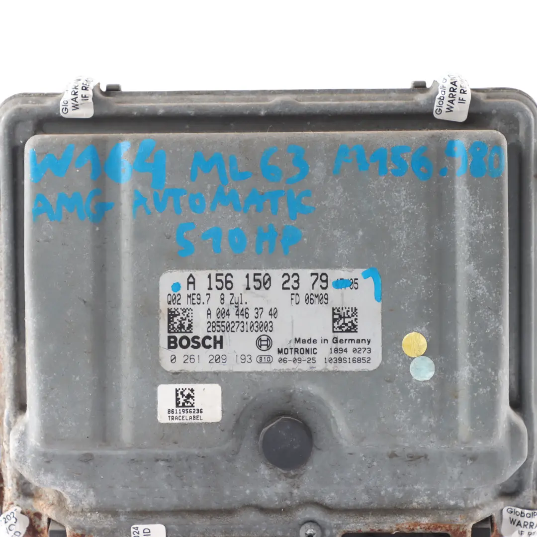 Mercedes ML63 W164 AMG 4Matic M156.980 510HP Engine ECU Automatic - SKU A1561502379-1 - Part number A1561502379