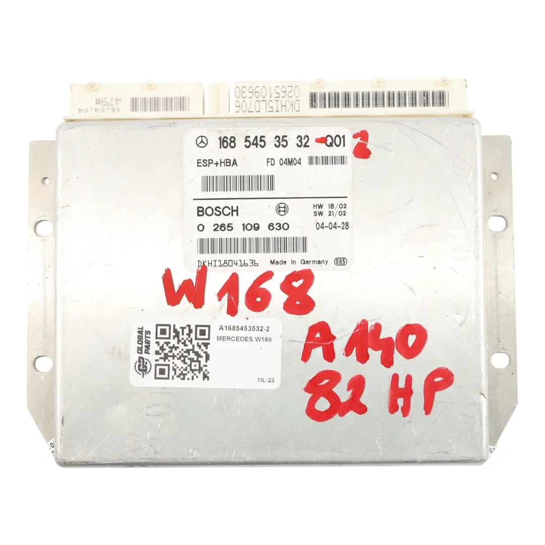 A140 ESP + HBA Electronic Stability Control Module to Mercedes W168 with Part number A1685453532 Mercedes W168 A140 ESP + HBA Electronic Stability Control Module - SKU A1685453532-2 - Part number A1685453532