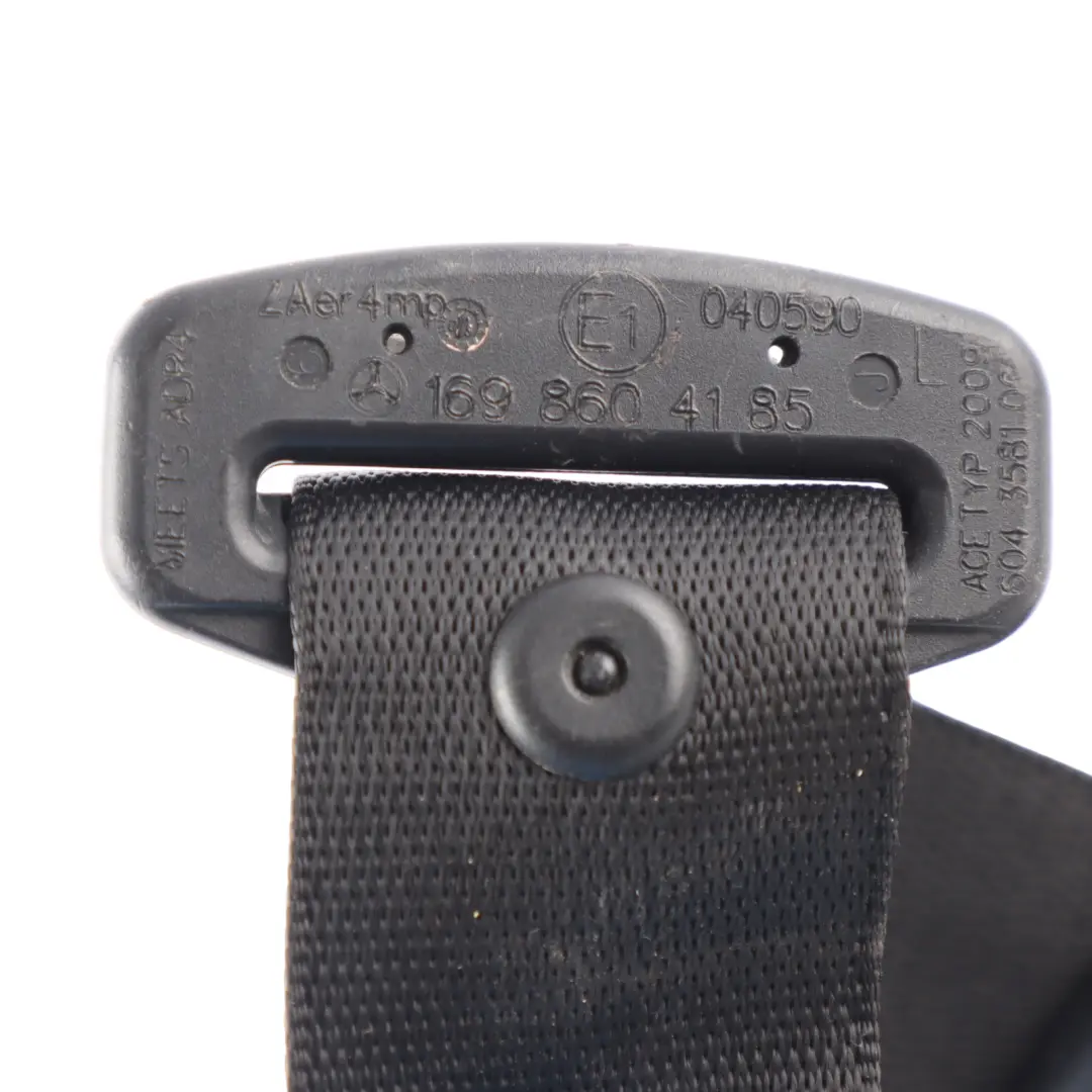 Seatbelt Front Left N/S Seat Belt Black to Mercedes W169 with Part number A1698604185 Mercedes W169 Seatbelt Front Left N/S Seat Belt Black - SKU A1698604185 - Part number A1698604185