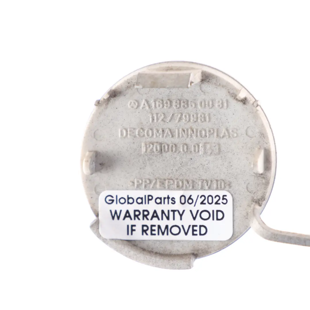 Bumper Towing Eye Cover Cap Kometgrau Comet Grey Metallic-748 to Mercedes W169 Rear with Part number A1698850081 Mercedes W169 Rear Bumper Towing Eye Cover Cap Kometgrau Comet Grey Metallic-748 - SKU A1698850081-KMG - Part number A1698850081