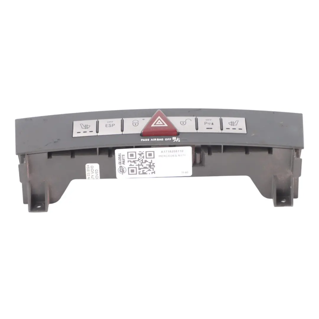 Mercedes SLK R171 Hazard Switch Panel Heated Seat ESP Control Unit - SKU A1718208110 - Part number A1718208110