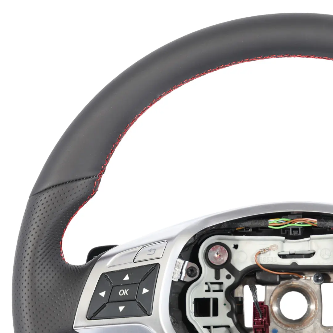 Mercedes C117 W176 Volante NUOVO In Pelle Nera Cambio al Volante - SKU A1724601803-2 - Numero di parte A1724601803