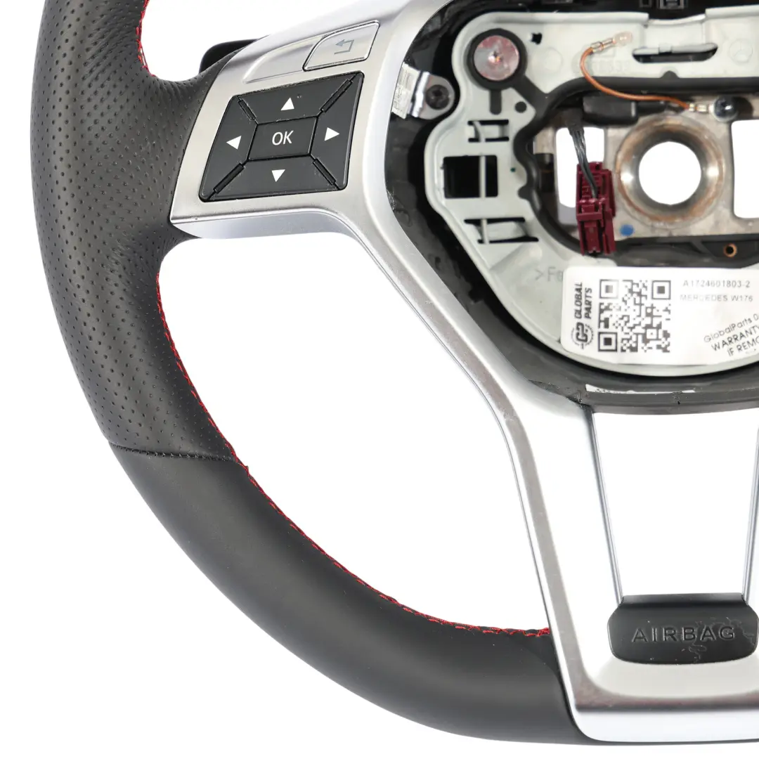 Mercedes C117 W176 Volante NUOVO In Pelle Nera Cambio al Volante - SKU A1724601803-2 - Numero di parte A1724601803