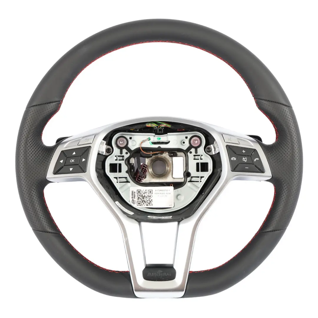  Steering Wheel Mercedes W204 W207 W212 NEW Leather Sport Paddle Shift Red Thread - SKU A1724602703-1 - Part number A1724602703
