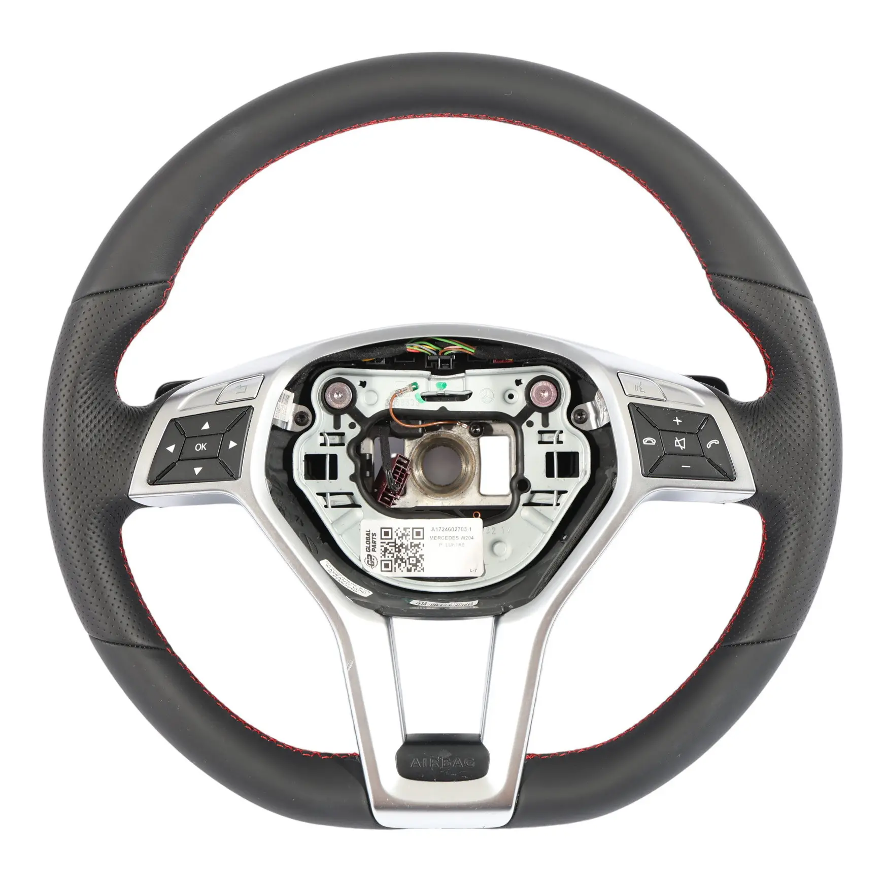 Volante Mercedes W204 W207 W212 NUEVO Cuero Sport Paddle Shift Hilo Rojo