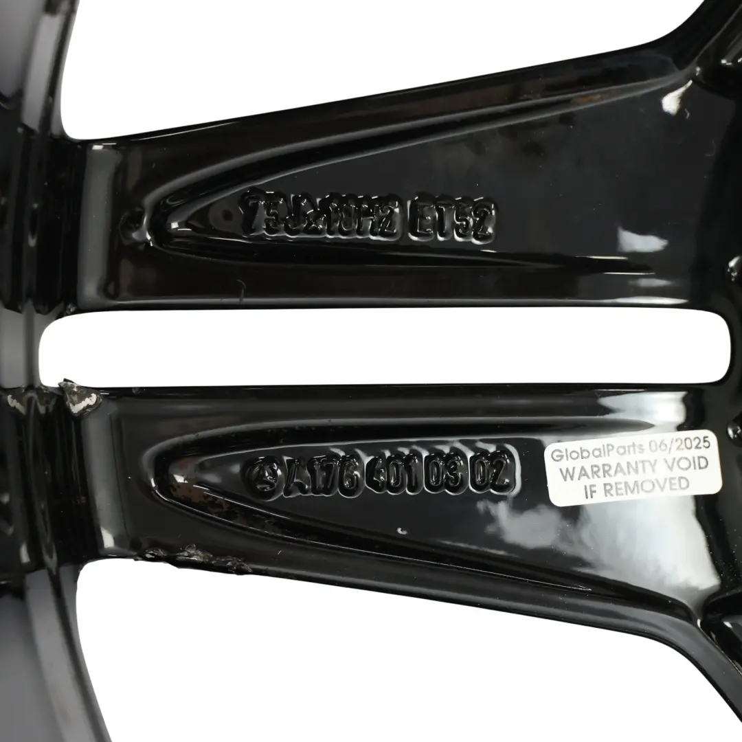 Alloy Rim 18" 5 Double Spoke ET:52 7.5J to Mercedes W176 W246 AMG Wheel with Part number A1764010302 Mercedes W176 W246 AMG Wheel Alloy Rim 18" 5 Double Spoke ET:52 7.5J - SKU A1764010302-4 - Part number A1764010302