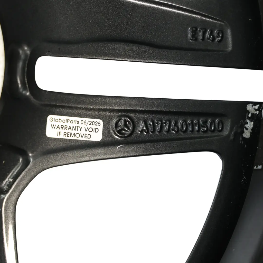 Alloy Wheel Rim 5 Double Spoke 18" 7,5J ET:49 to Mercedes W177 V177 AMG with Part number A1774011500 Mercedes W177 V177 AMG Alloy Wheel Rim 5 Double Spoke 18" 7,5J ET:49 - SKU A1774011500-6 - Part number A1774011500