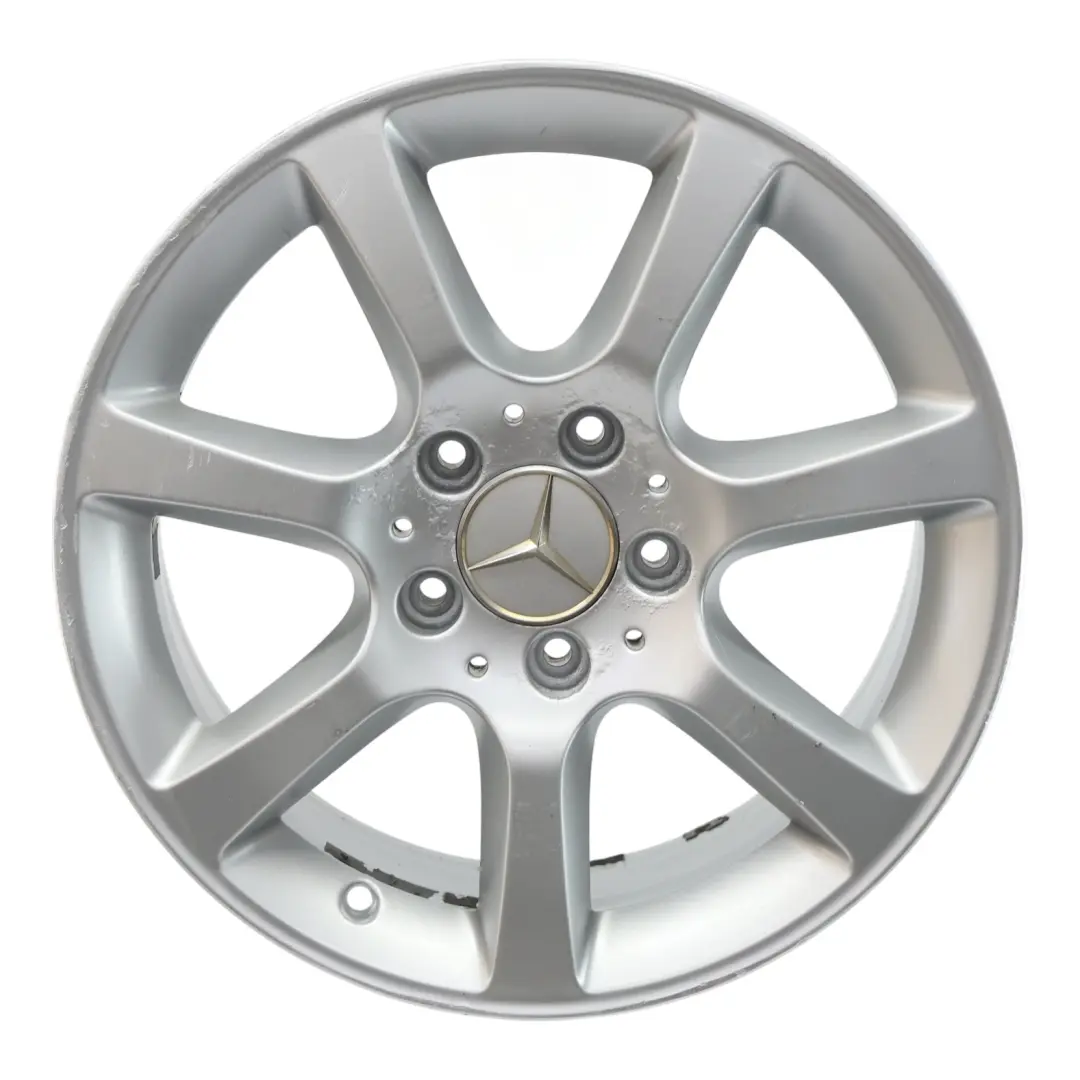 Rim Alloy 7 Spoke Silver 16" ET:31 7J to Mercedes W203 Wheel with Part number A2034013002 Mercedes W203 Wheel Rim Alloy 7 Spoke Silver 16" ET:31 7J - SKU A2034013002-2 - Part number A2034013002