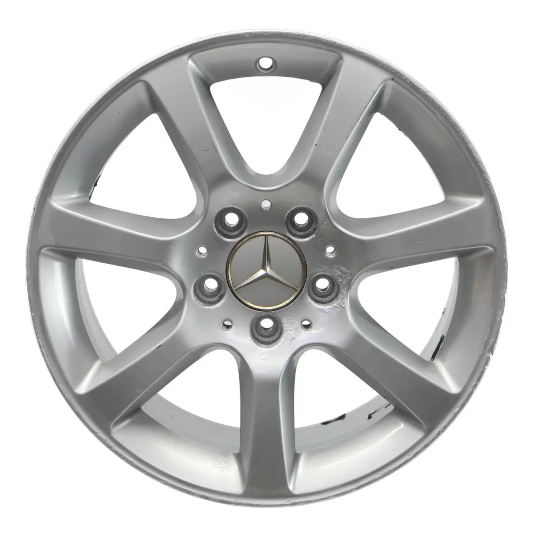 Rim Alloy 7 Spoke Silver 16" ET:31 7J to Mercedes W203 Wheel with Part number A2034013002 Mercedes W203 Wheel Rim Alloy 7 Spoke Silver 16" ET:31 7J - SKU A2034013002-4 - Part number A2034013002
