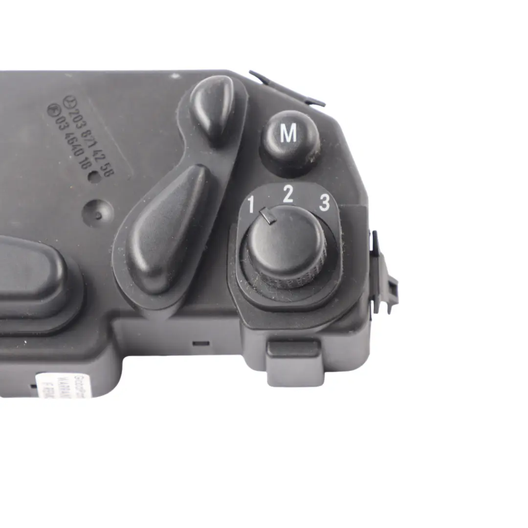 Switch Panel Electric Seat Memory Unit Right O/S to Mercedes W203 with Part number A2038214258 Mercedes W203 Switch Panel Electric Seat Memory Unit Right O/S - SKU A2038214258 - Part number A2038214258