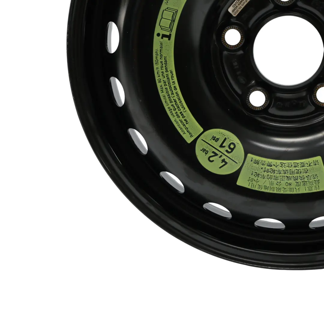 Cerchio Ruota Scorta In Acciaio R16 3,5B ET:20 Nero per Mercedes W204 con numero di parte A2044000302 Mercedes W204 Cerchio Ruota Scorta In Acciaio R16 3,5B ET:20 Nero - SKU A2044000302-3 - Numero di parte A2044000302