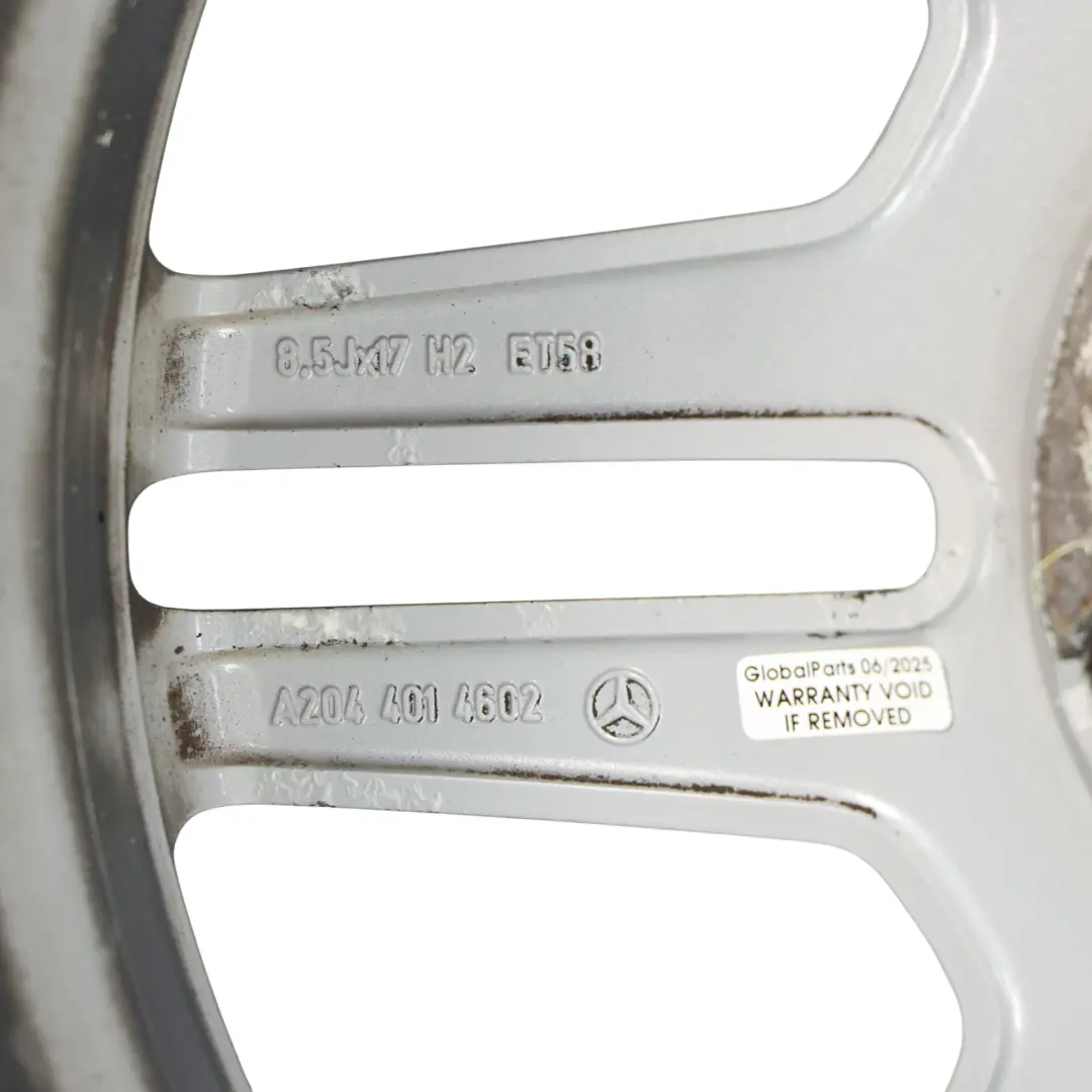  Llanta de aleación trasera Mercedes W204 AMG Gris 17" ET:58 8,5J - SKU A2044014602-8 - Número de pieza A2044014602