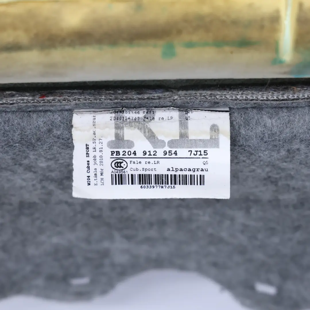 Mercedes W204 Vordersitz Rückenlehne Abdeckung Stoff Leder Grau Rechts - SKU A2049106947-4 - Teilenummer A2049106947