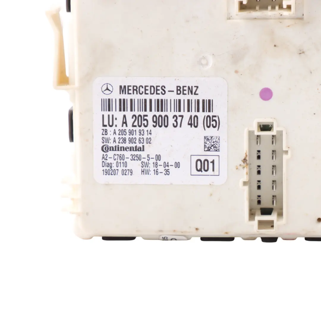 Mercedes A205 Convertible Comfort Control Unit Module ECU - SKU A2059003740-1 - Part number A2059003740