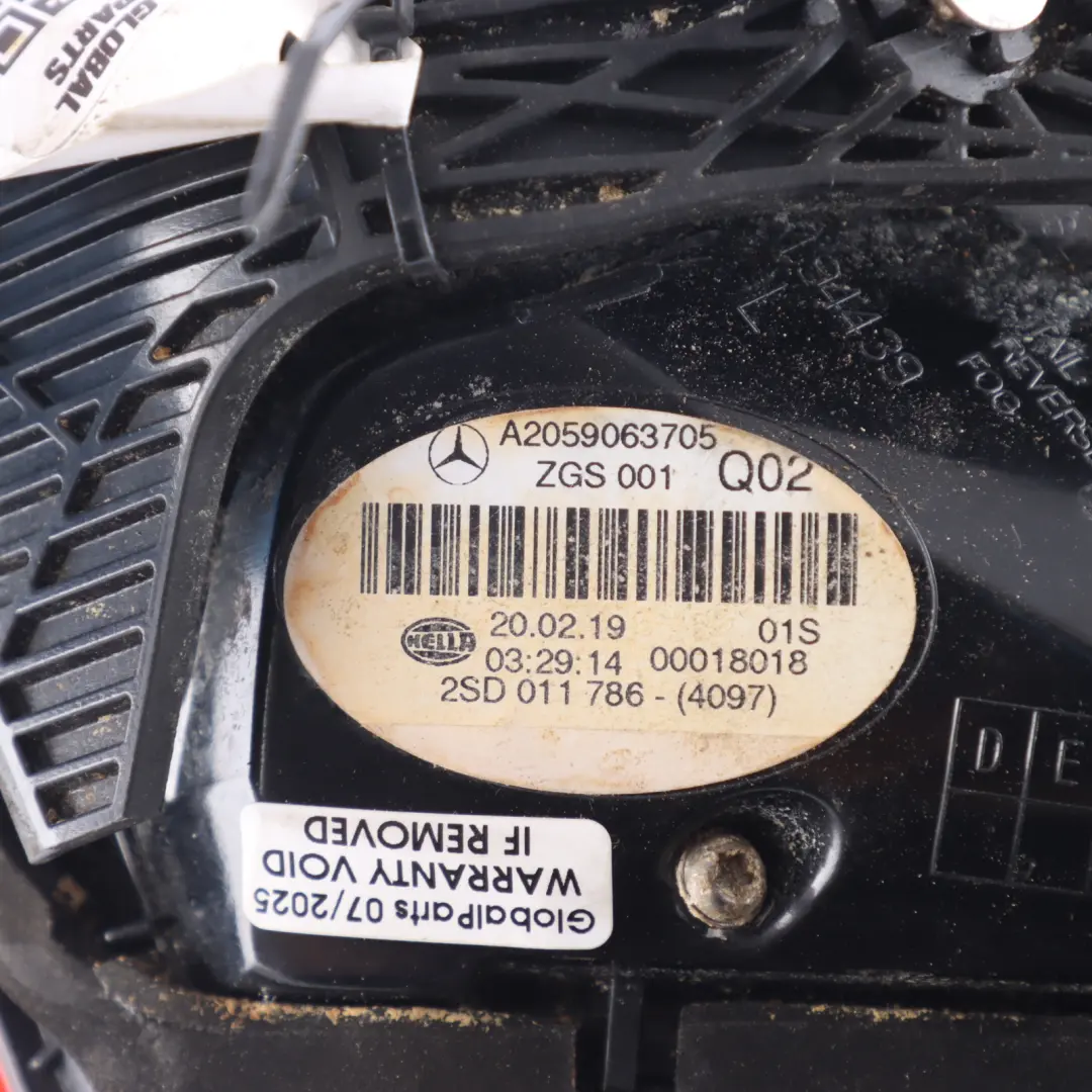 Lamp Trunk Boot Tailgate Inner Light Left N/S to Mercedes C205 Rear with Part number A2059063705 Mercedes C205 Rear Lamp Trunk Boot Tailgate Inner Light Left N/S - SKU A2059063705-1 - Part number A2059063705