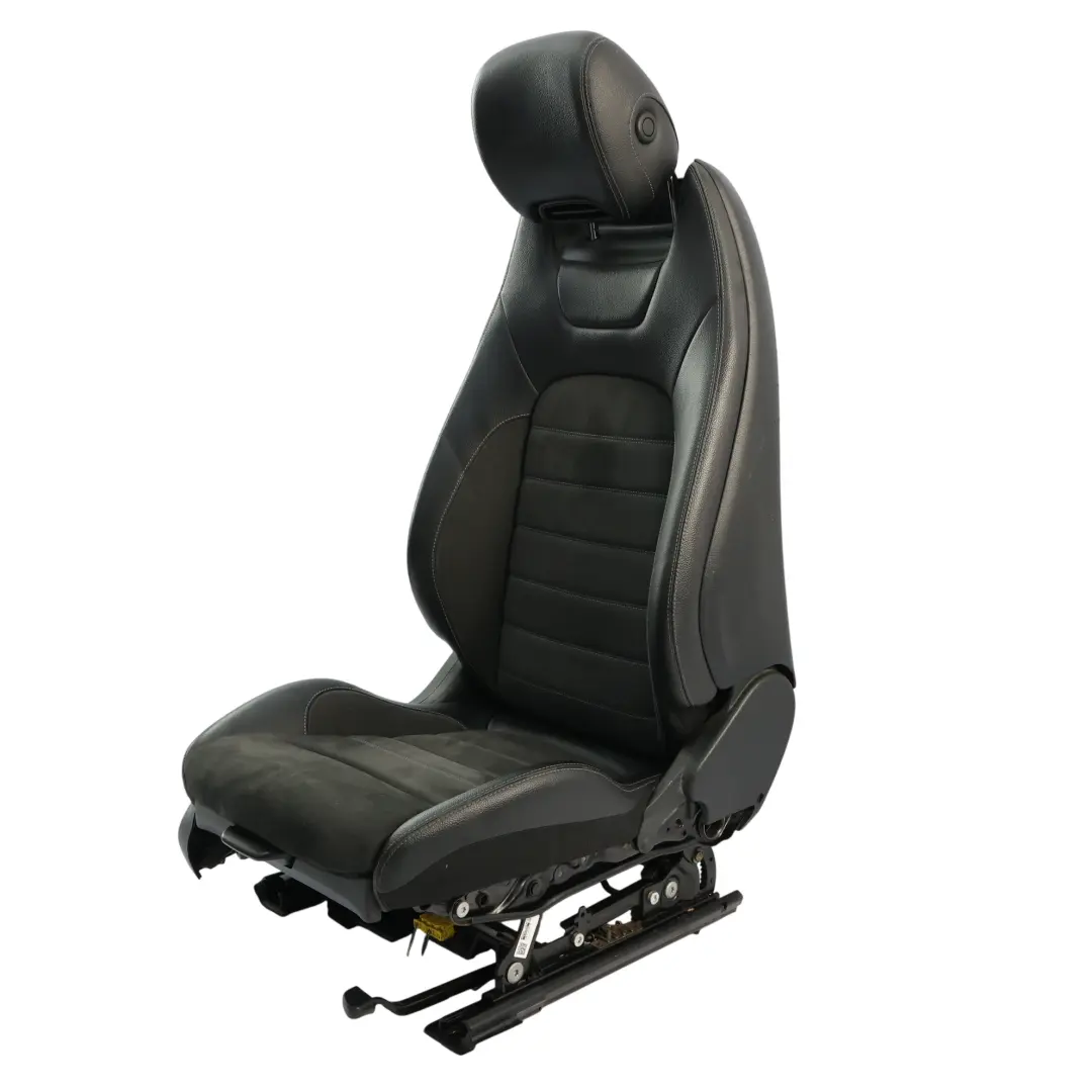 Mercedes C205 Vorder Sitz Beheizt Elektrisch Alcantara Leder Schwarz Rechts - SKU A2059106302-4 - Teilenummer A2059106302