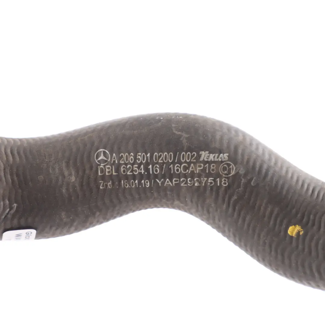 M254 Lower Cooler Coolant Hose Pipe Line Tube to Mercedes W206 with Part number A2065010200 Mercedes W206 M254 Lower Cooler Coolant Hose Pipe Line Tube - SKU A2065010200 - Part number A2065010200