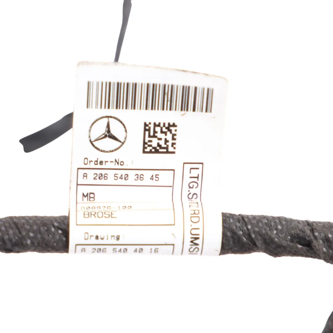 Wiązka Przewodów Drzwi Przednich Lewo Prawo do Mercedes W206 o numerze A2065403645 Mercedes W206 Wiązka Przewodów Drzwi Przednich Lewo Prawo - SKU A2065403645 - Numer Części A2065403645