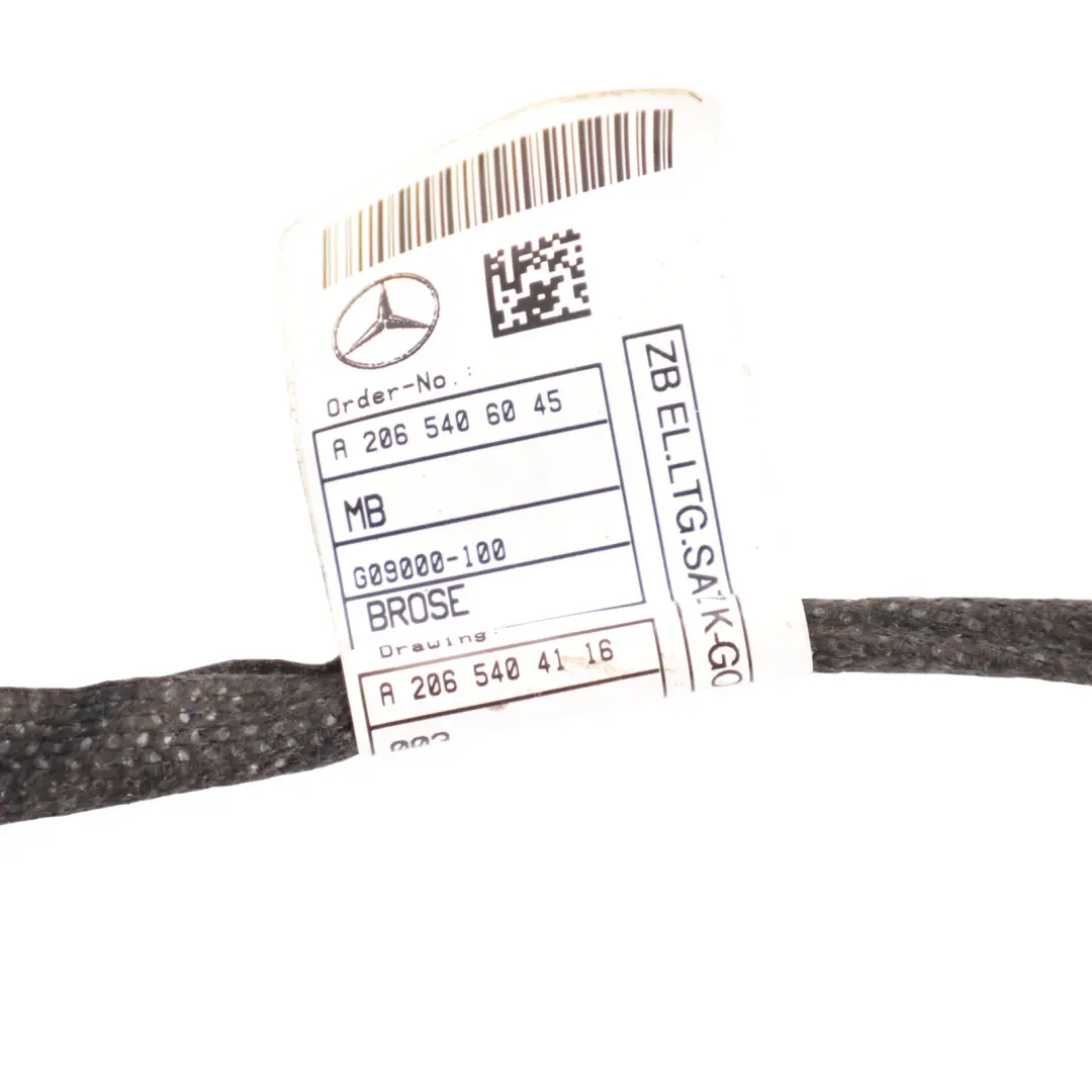 Door Harness Cable Wiring Rear Left N/S A2065404116 to Mercedes W206 with Part number A2065406045 Mercedes W206 Door Harness Cable Wiring Rear Left N/S A2065404116 - SKU A2065406045 - Part number A2065406045