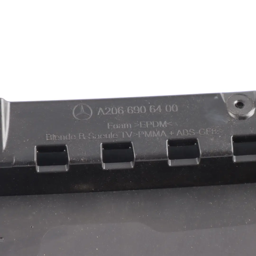 Mercedes W206 Door Pillar Trim Cover Front Right O/S Black - SKU A2066906400 - Part number A2066906400